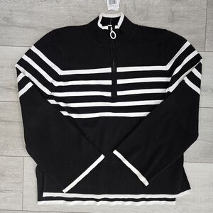 Rio&Rian Black and White Striped Sweater
